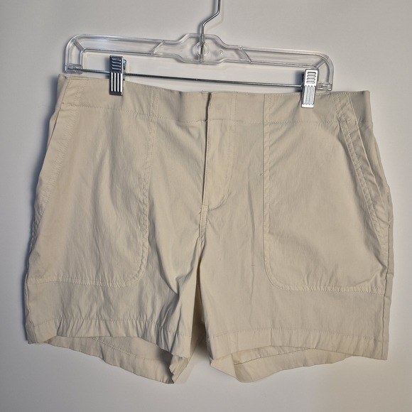 Eddie Bauer Pants - Eddie Bauer W 12 Coastal Utility Preppy Coastal Hiking Shorts Khaki Patch Pocket